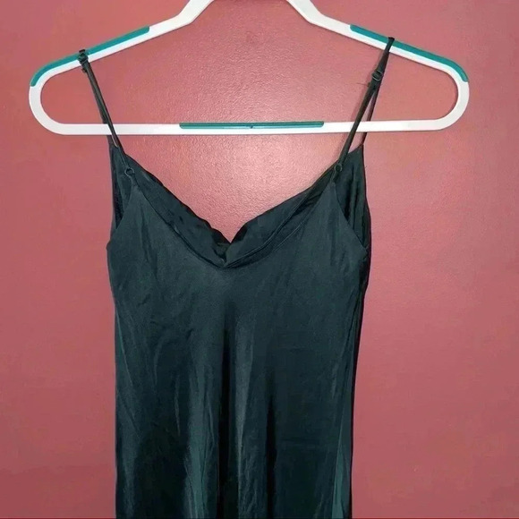 ZARA Green Satin Midi Dress - Picture 7 of 9